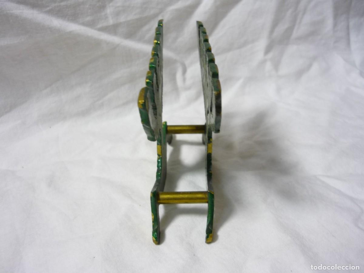 Vintage: Servilletero de bronce Shalom Jerusalem Monorah - Foto 5