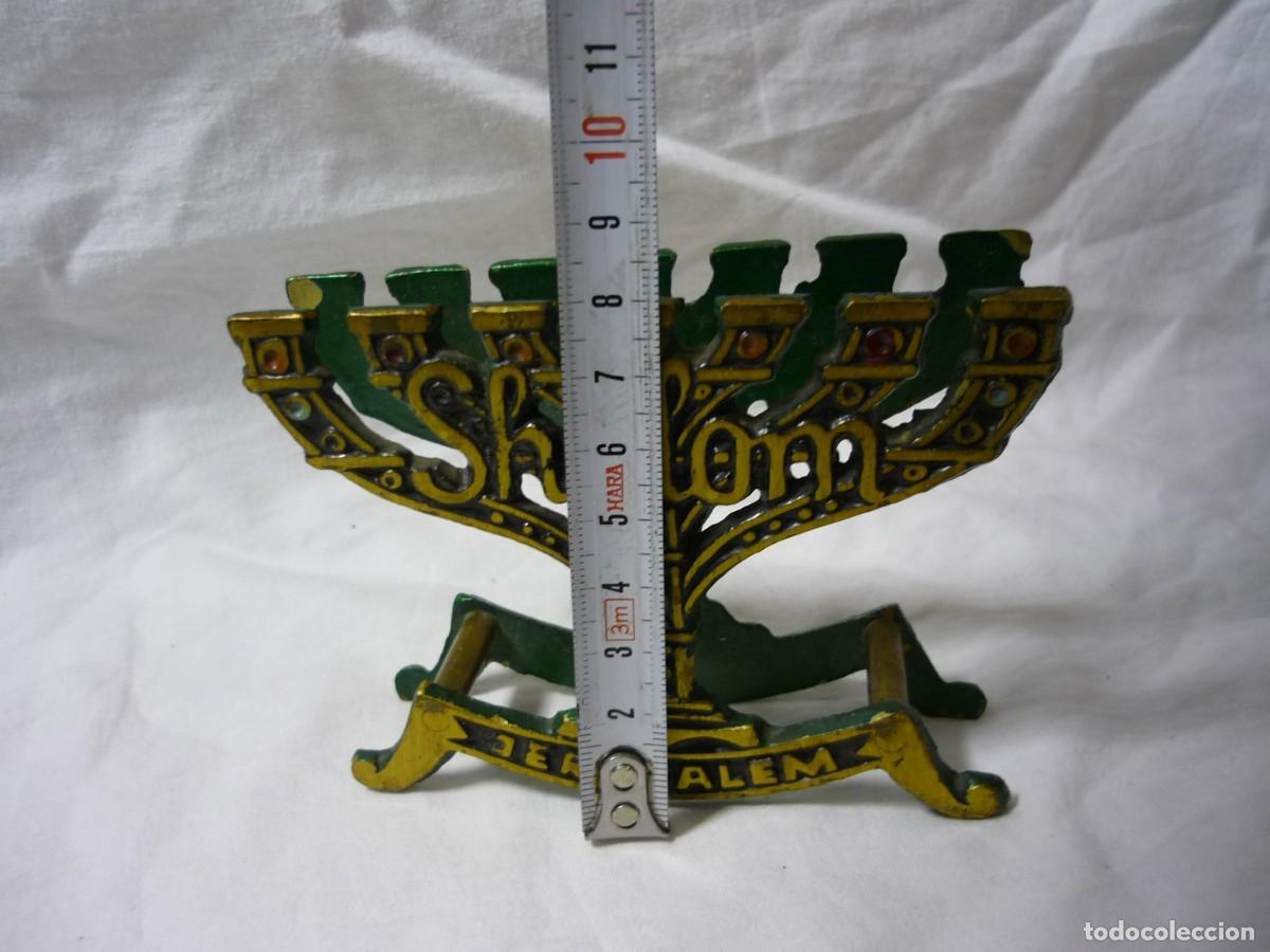 Vintage: Servilletero de bronce Shalom Jerusalem Monorah - Foto 7