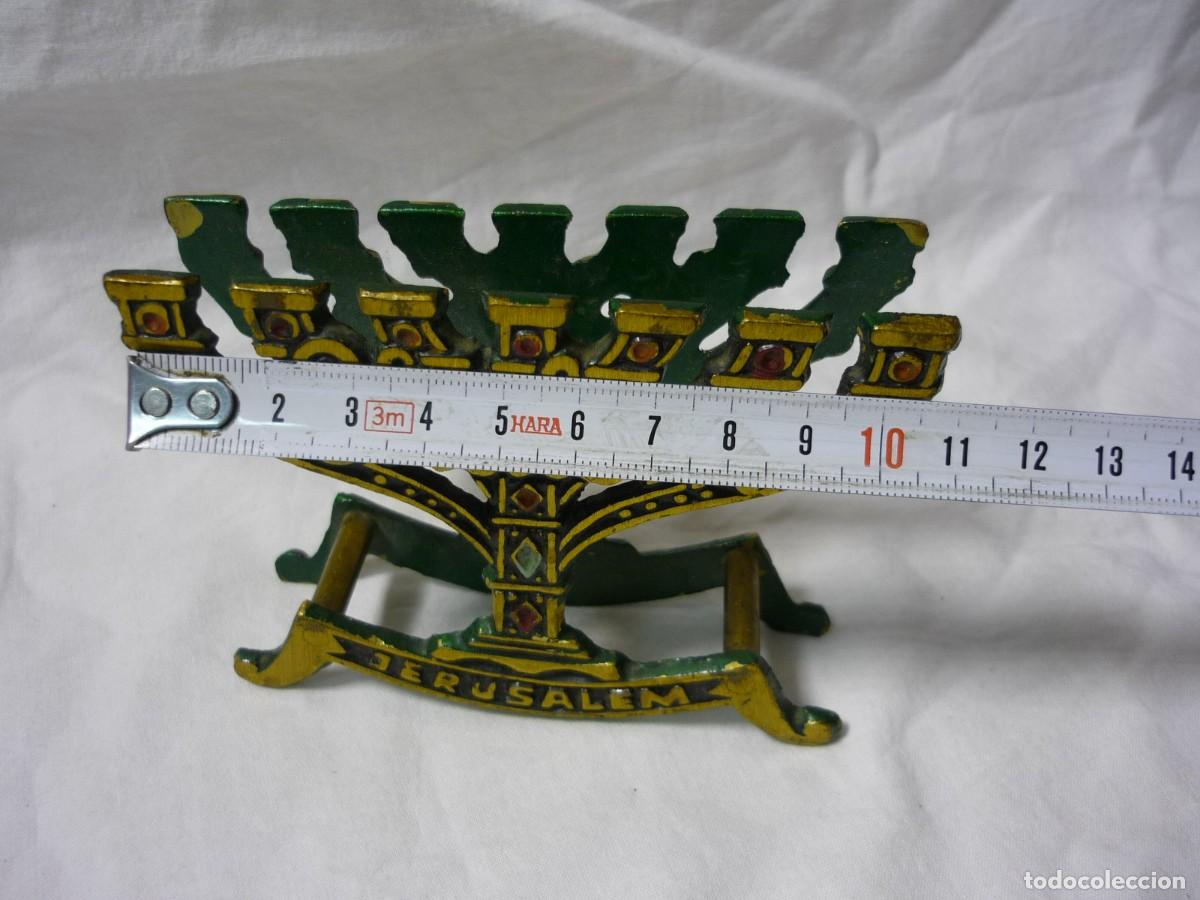 Vintage: Servilletero de bronce Shalom Jerusalem Monorah - Foto 8
