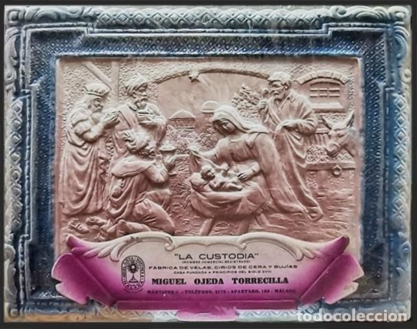Vintage: PORTA-CARTAS FABRICA DE VELAS, CIRIOS DE CERA Y BUJIAS LA CUSTODIA MIGUEL OJEDA TORRECILLA