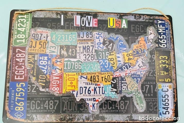 Vintage: Placa Matr&iacute;culas USA - (31x20 cm)