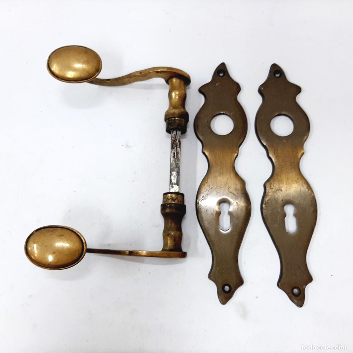 Vintage: Juego de manijas de puerta con palanca de lat&oacute;n vintage, par (10.3)