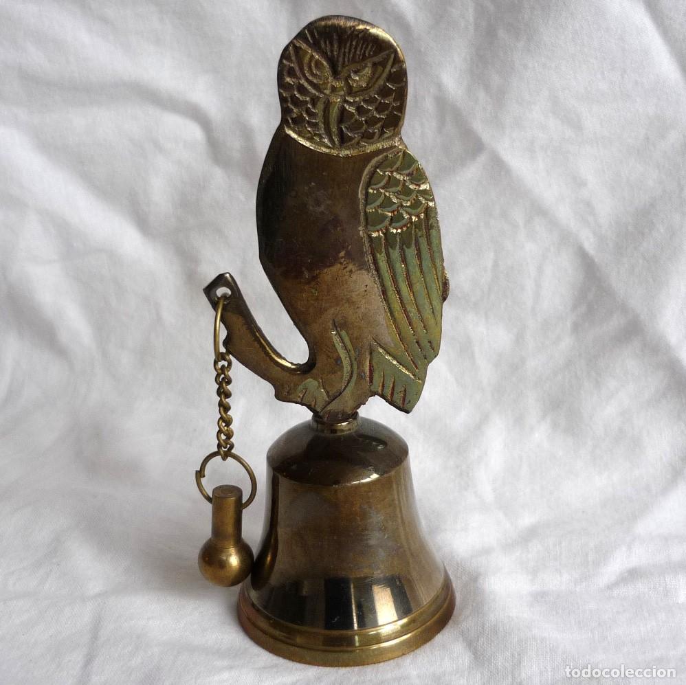 Vintage: Campana de bronce en forma de buho - Foto 1