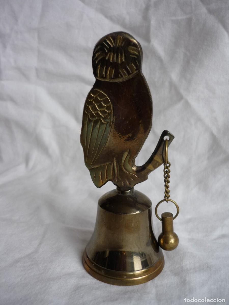 Vintage: Campana de bronce en forma de buho - Foto 4