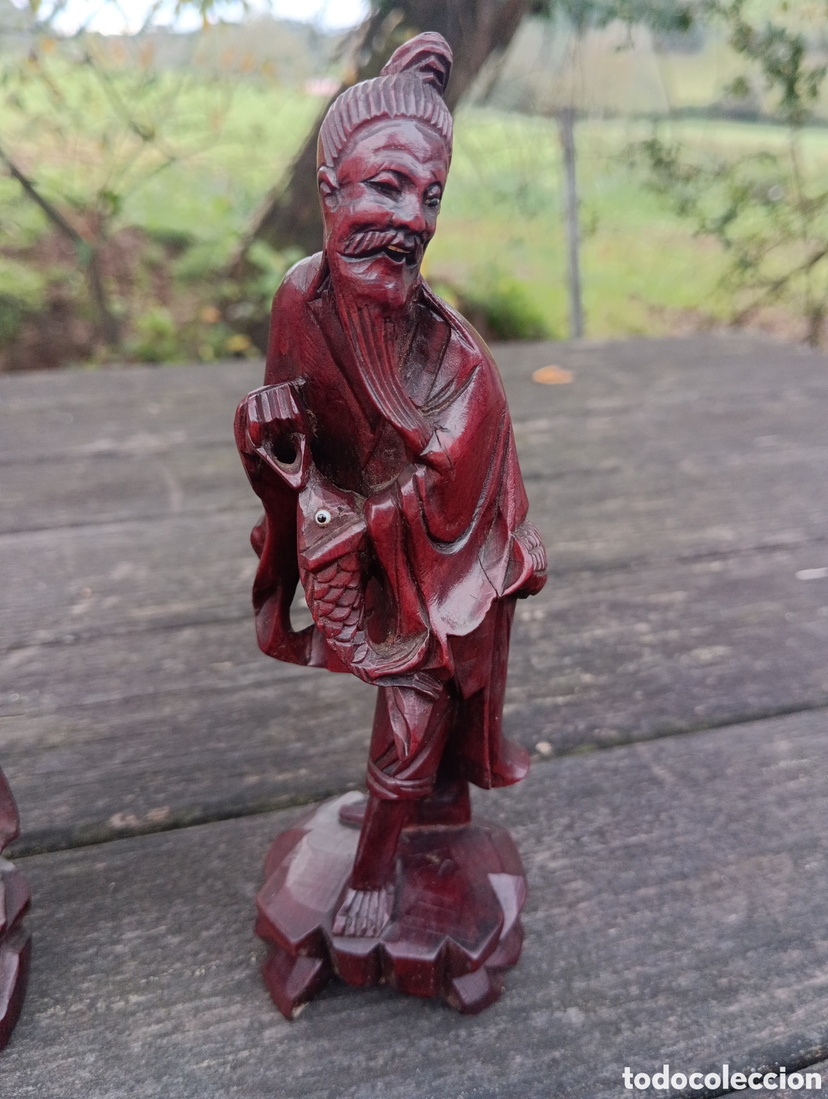 Vintage: FIGURAS ORIENTALES MADERA TALLADA. - Foto 3