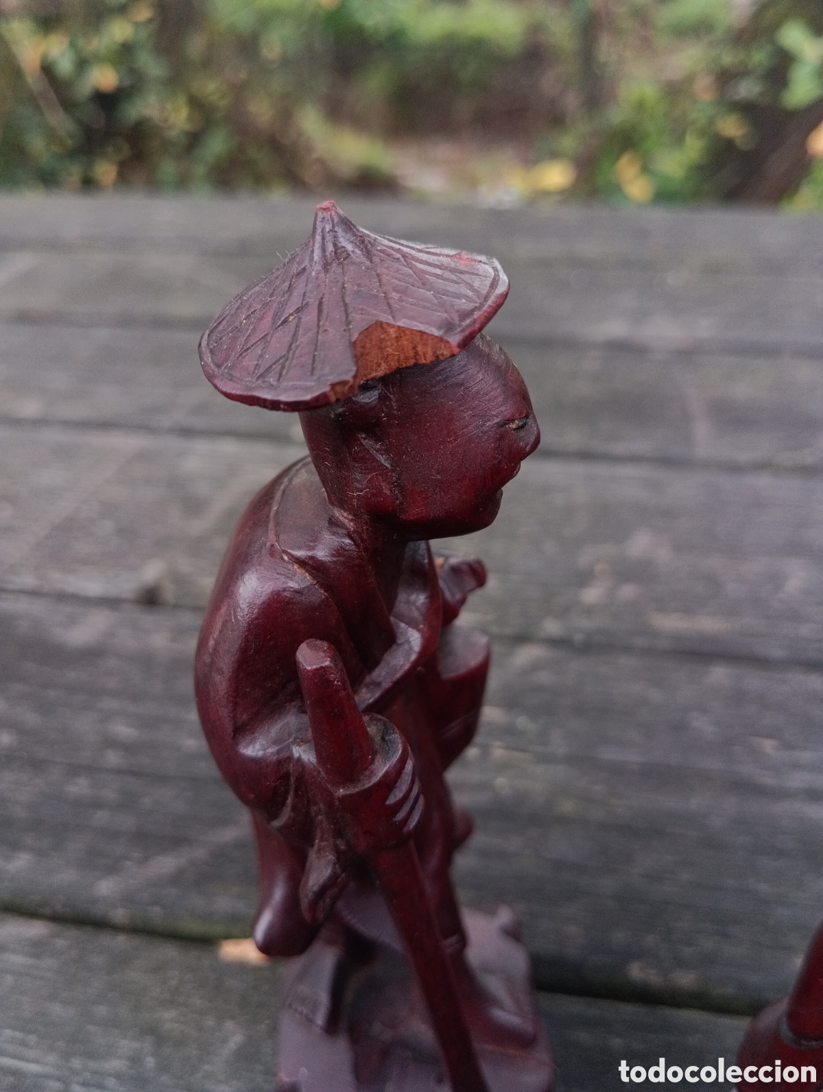 Vintage: FIGURAS ORIENTALES MADERA TALLADA. - Foto 6