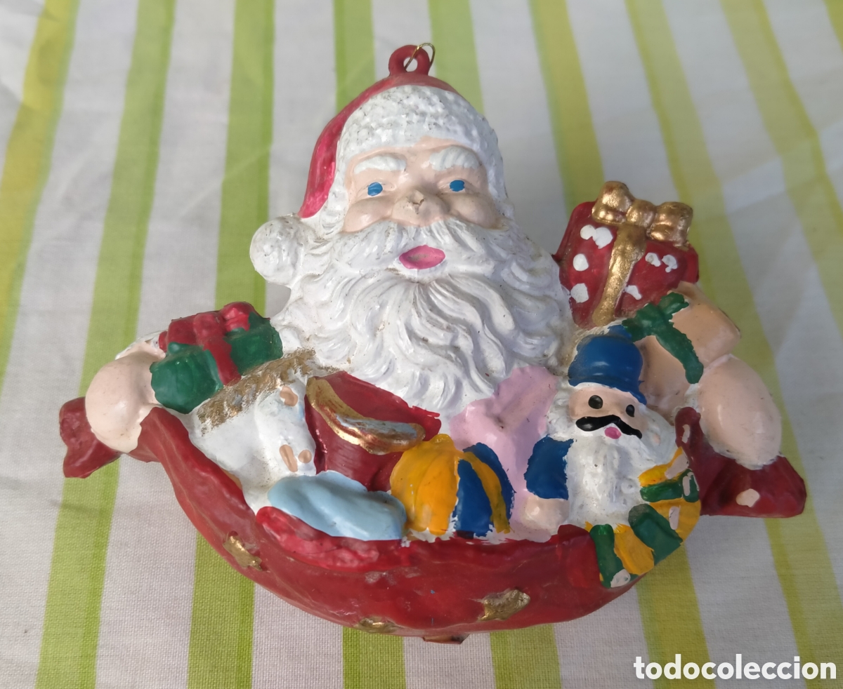 Vintage: Antiguo Adorno Santa de Navidad hecho de papel