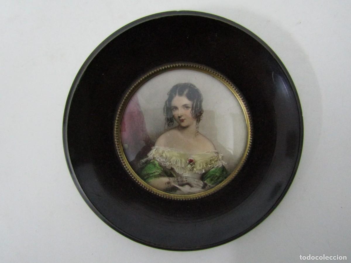 Vintage: CUADRO CIRCULAR DAMA CLASICA - S. XX - 5 CM