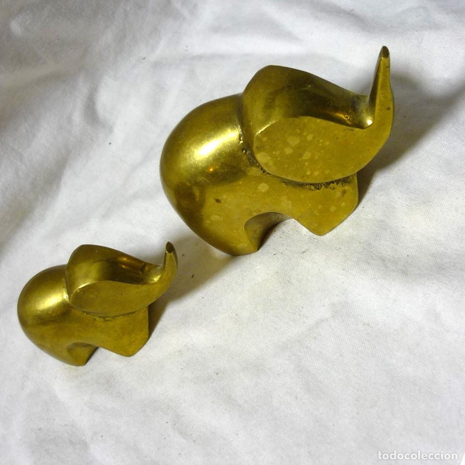 Vintage: Pareja de elefantes en bronce - Foto 1