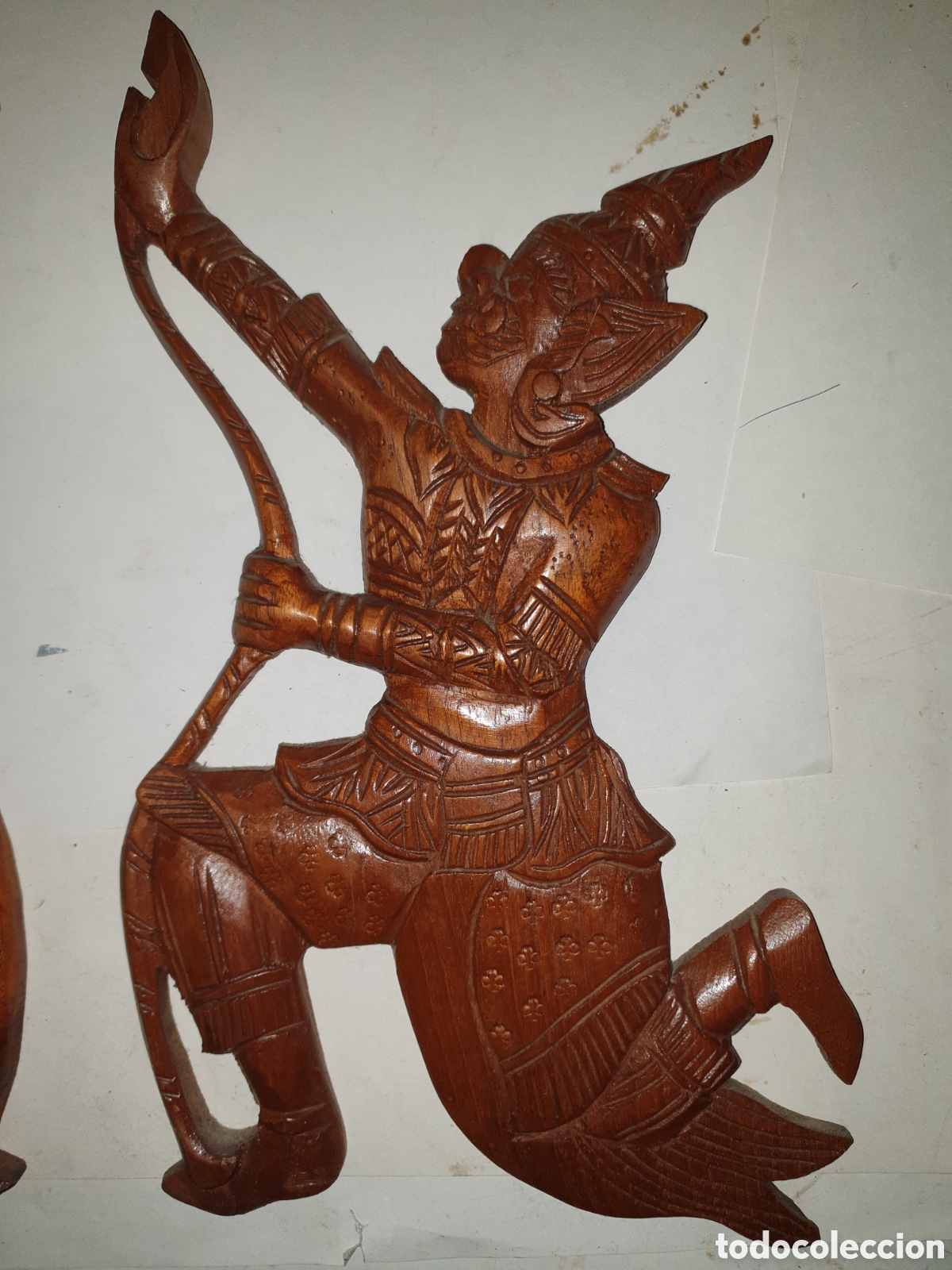 Vintage: PAREJA FIGURAS ASI&Aacute;TICAS DE MADERA - Foto 2