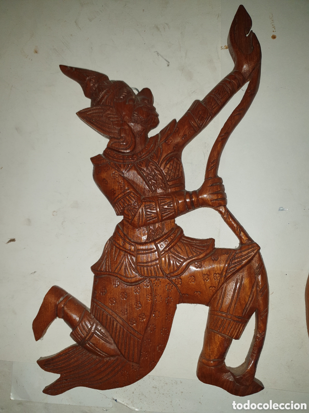 Vintage: PAREJA FIGURAS ASI&Aacute;TICAS DE MADERA - Foto 3
