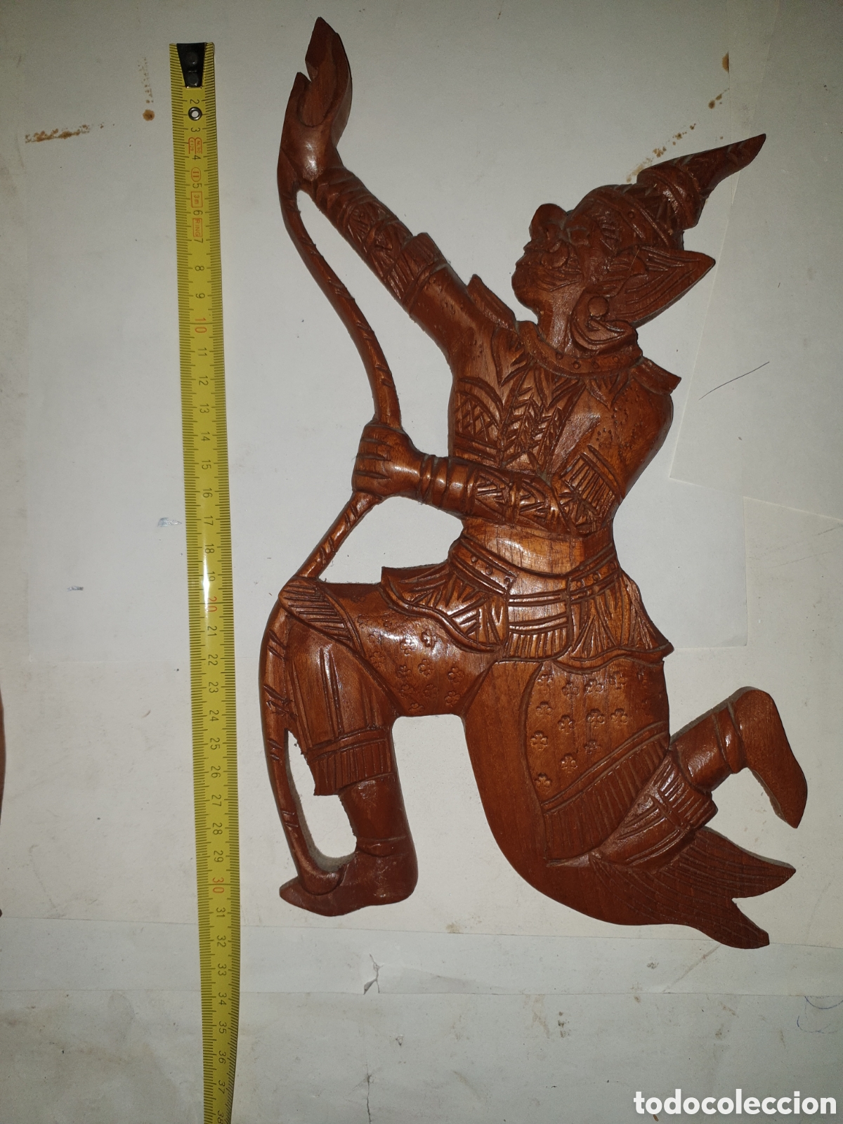 Vintage: PAREJA FIGURAS ASI&Aacute;TICAS DE MADERA - Foto 5