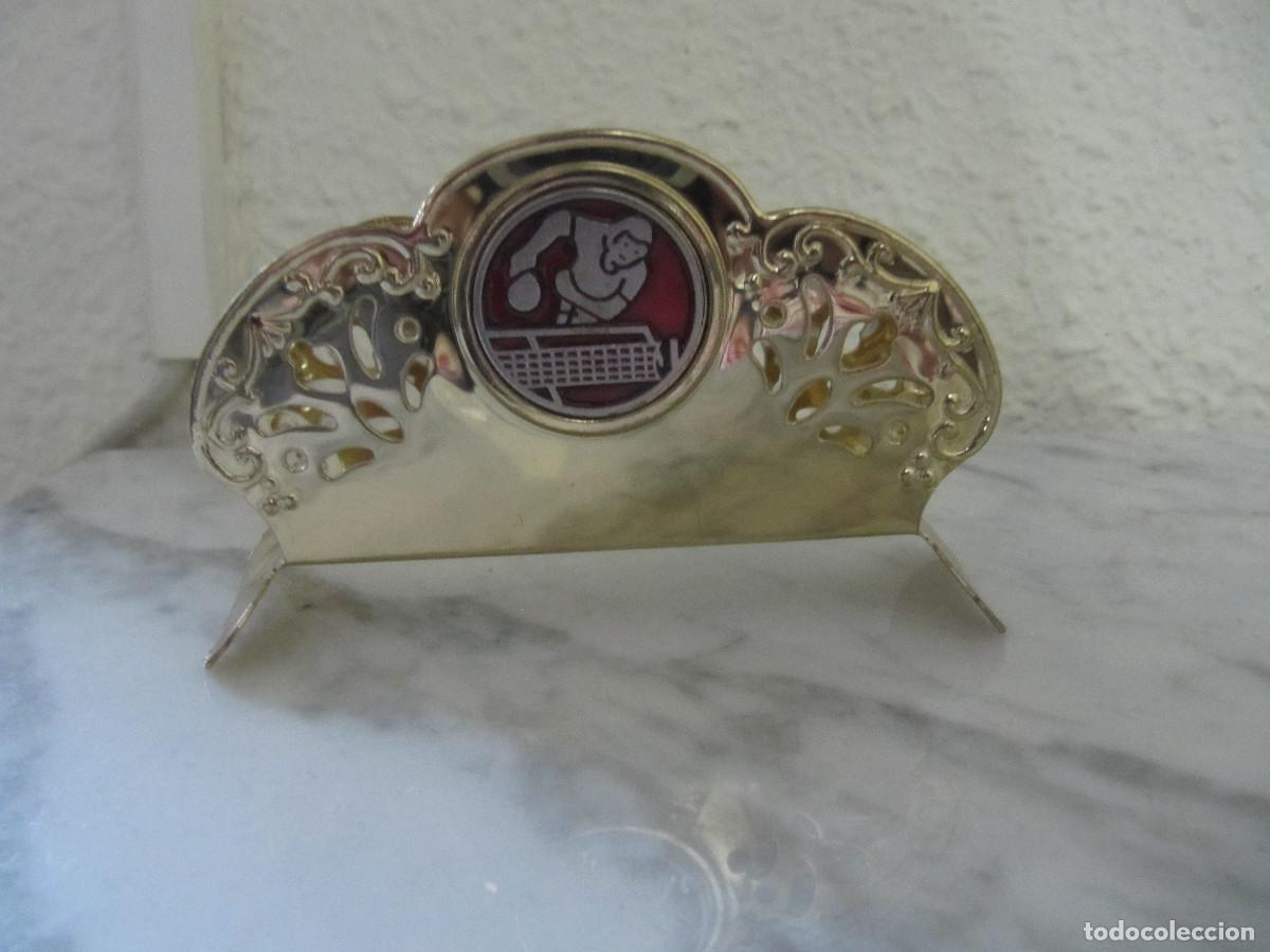 Vintage: SERVILLETERO DORADO TENNIS DE MESA..RARO..