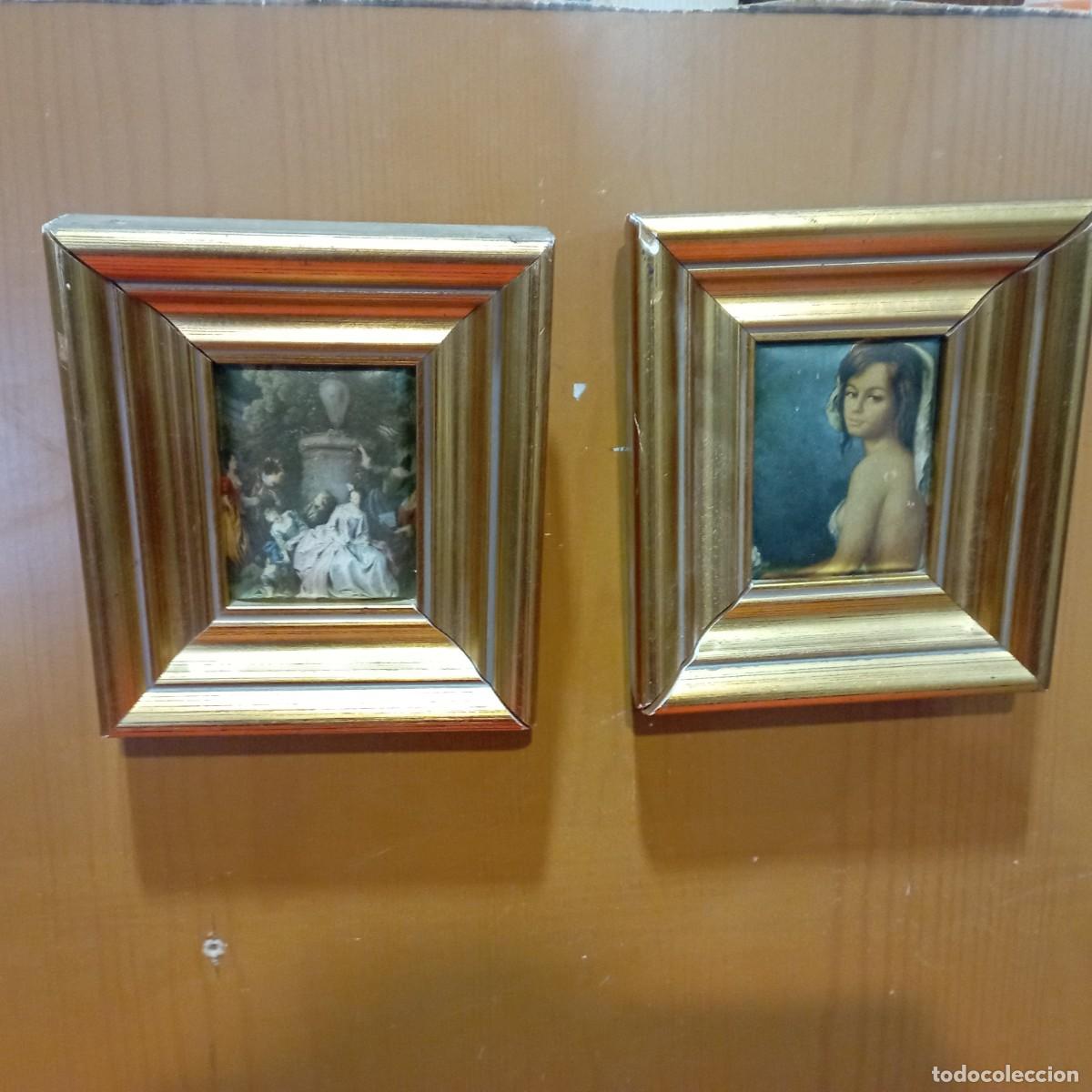 Vintage: 2 peque&ntilde;os cuadros en tela - Foto 1