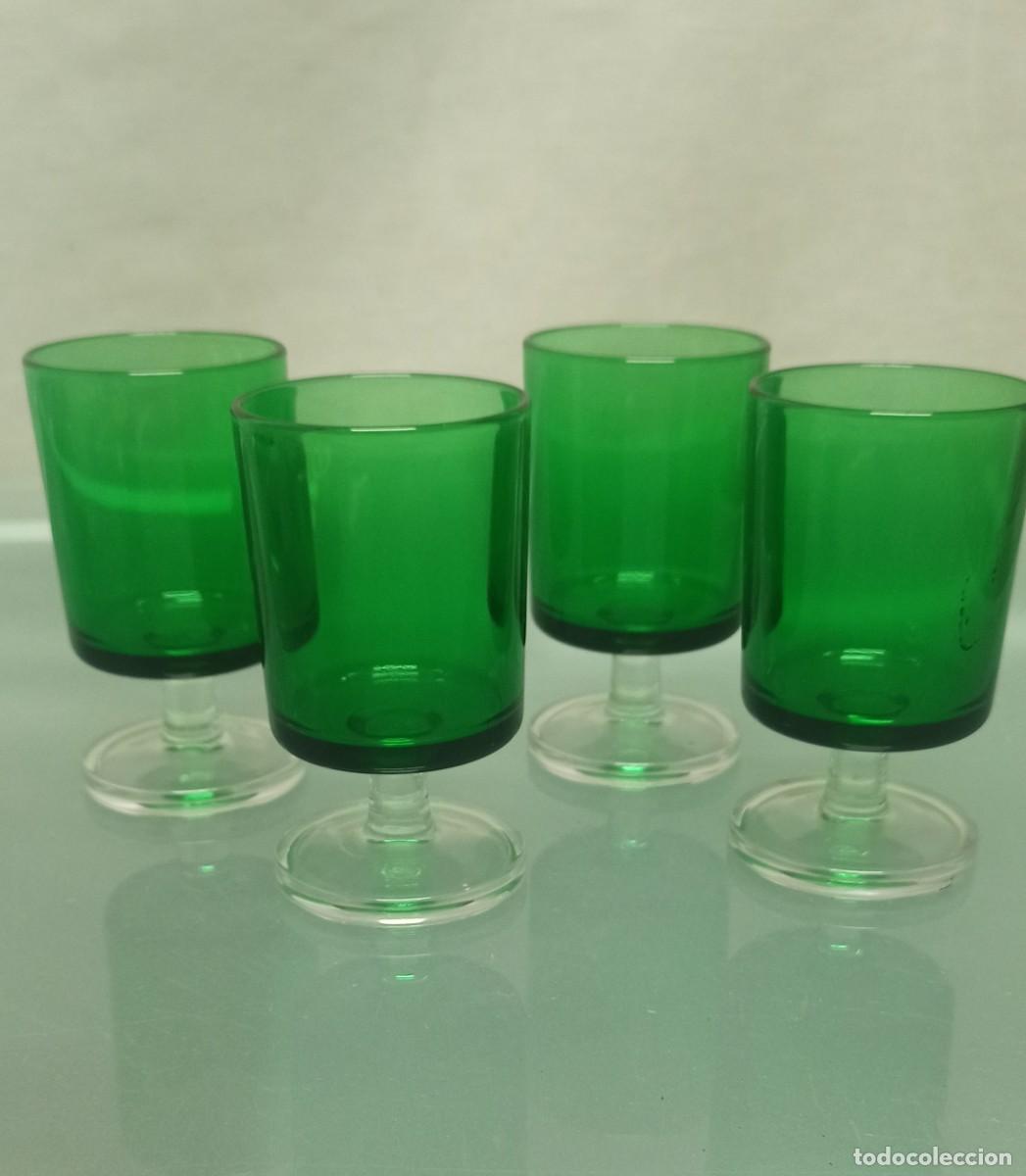 Vintage: Antiguas Copas Verde Luminac - Foto 1