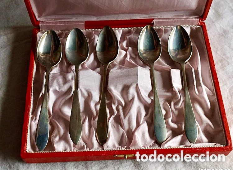 Vintage: CUCHARAS DE ALPACA VINTAGE EN SU CAJA - Foto 1