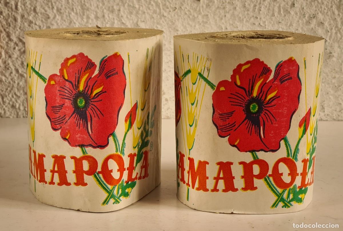 Vintage: 2 Rollos Papel Higi&eacute;nico La Amapola - Rizado Gom&agrave;-Camps La Riba Tarragona