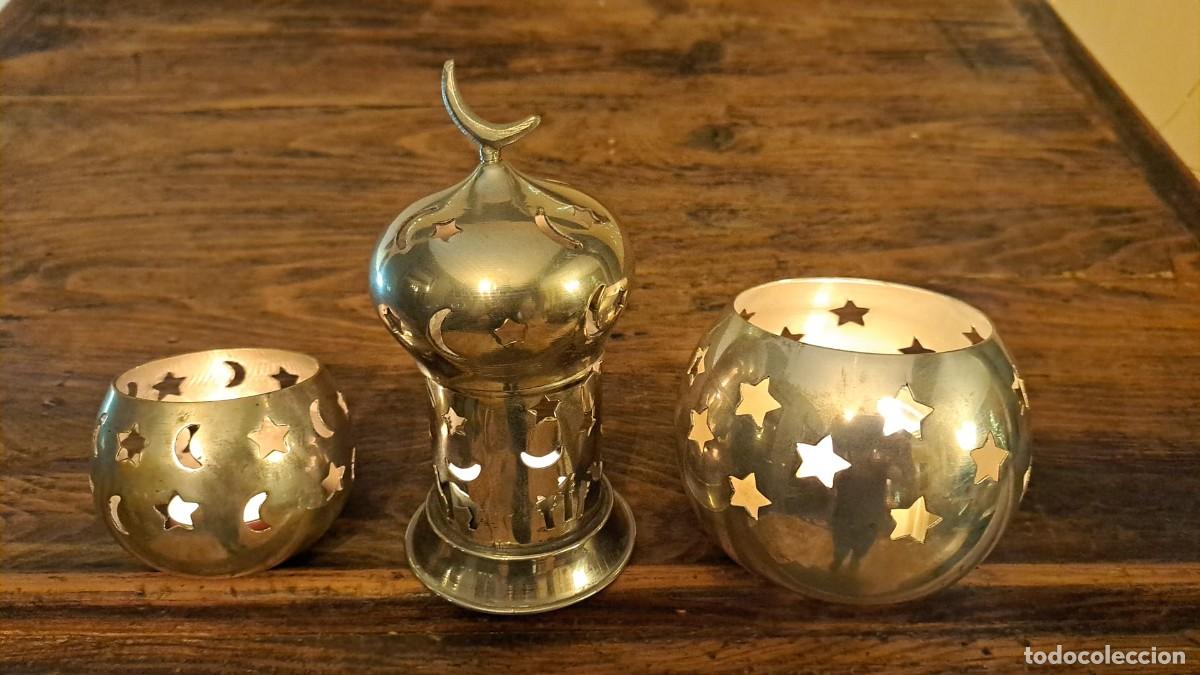 Vintage: Juego de Portavelas Estrellas Sol y Luna A&ntilde;os 70
