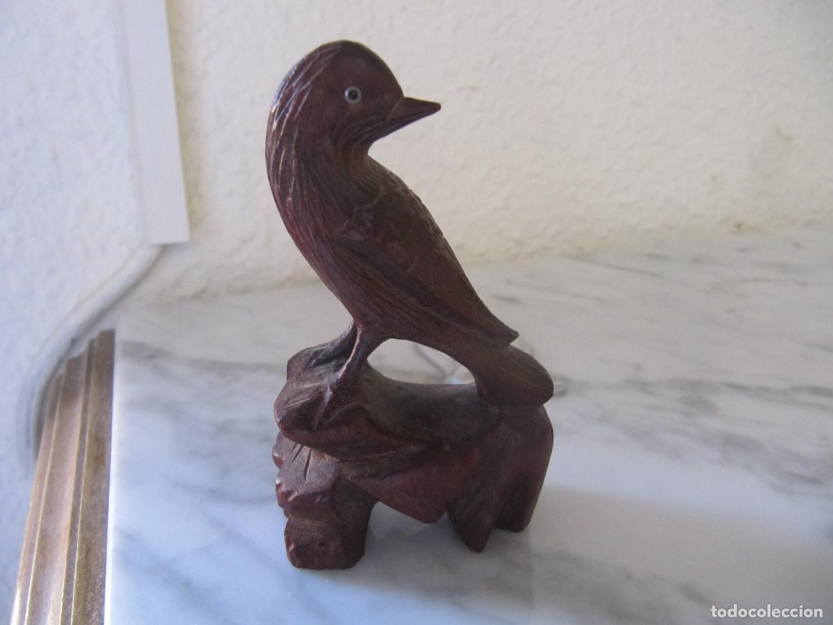 Vintage: AVE EN MADERA TALLADA OJOS..