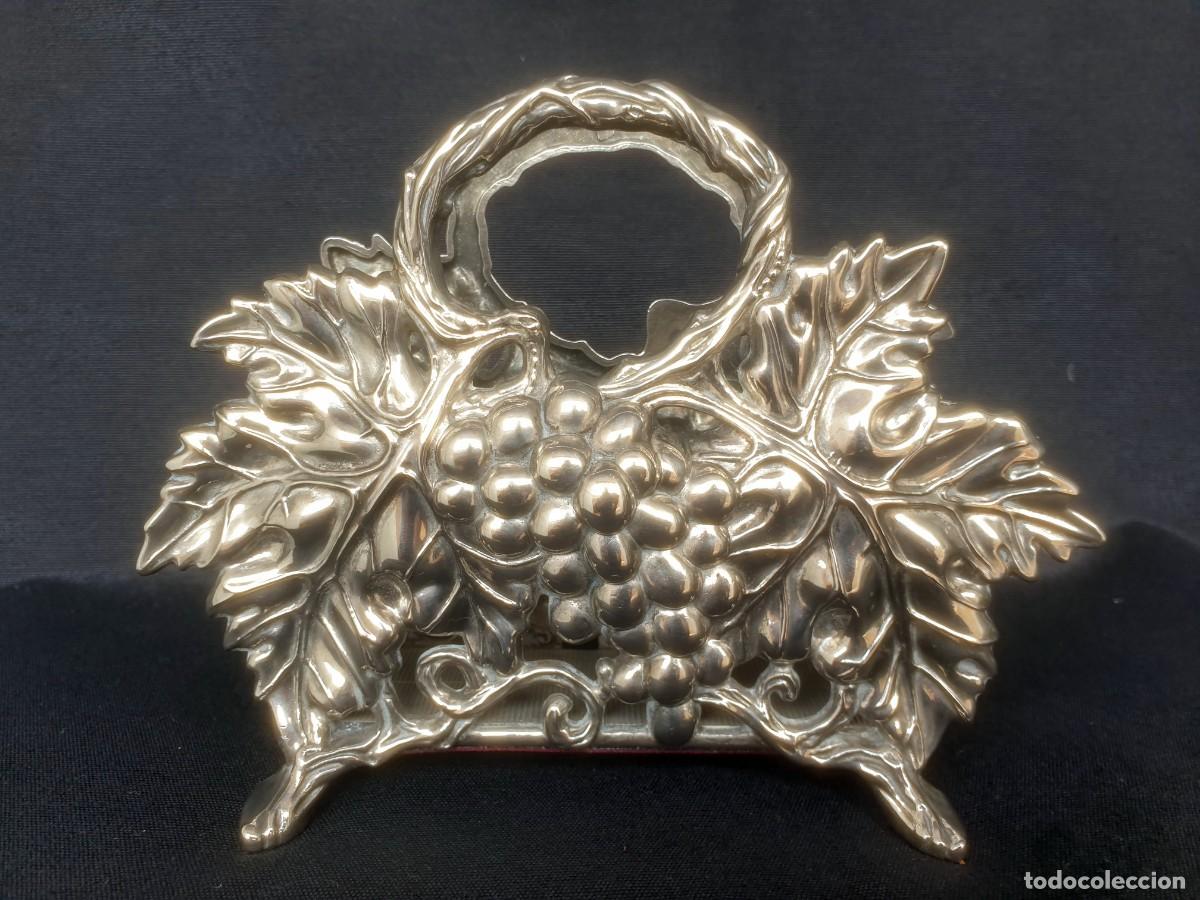 Vintage: SERVILLETERO VINTAGE DECORACI&Oacute;N HOJAS DE PARRA UVAS PLATEADO GODINGER SILVER 1994