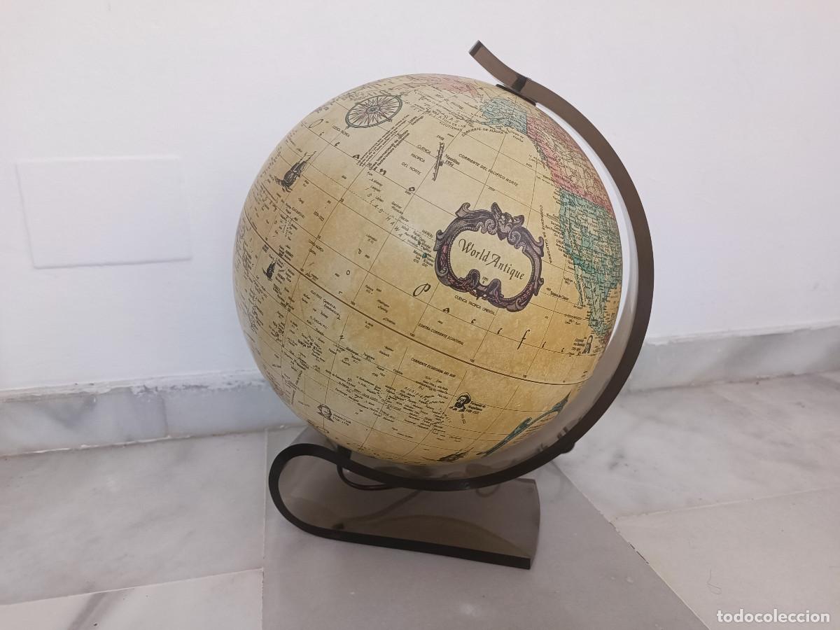 Vintage: GLOBO TERR&Aacute;QUEO ILUMINADO CON BASE CURVADA DE SCAN-GLOBE - 1991 - DINAMARCA - Foto 2