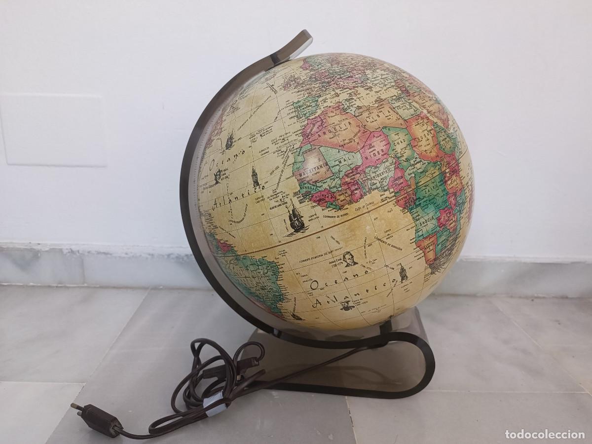 Vintage: GLOBO TERR&Aacute;QUEO ILUMINADO CON BASE CURVADA DE SCAN-GLOBE - 1991 - DINAMARCA - Foto 4