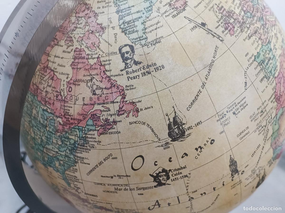 Vintage: GLOBO TERR&Aacute;QUEO ILUMINADO CON BASE CURVADA DE SCAN-GLOBE - 1991 - DINAMARCA - Foto 6