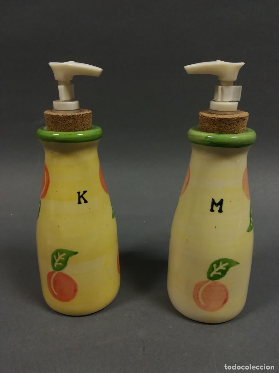 Vintage: DOSIFICADORES JABON DE LOZA PINTADOS A MANO