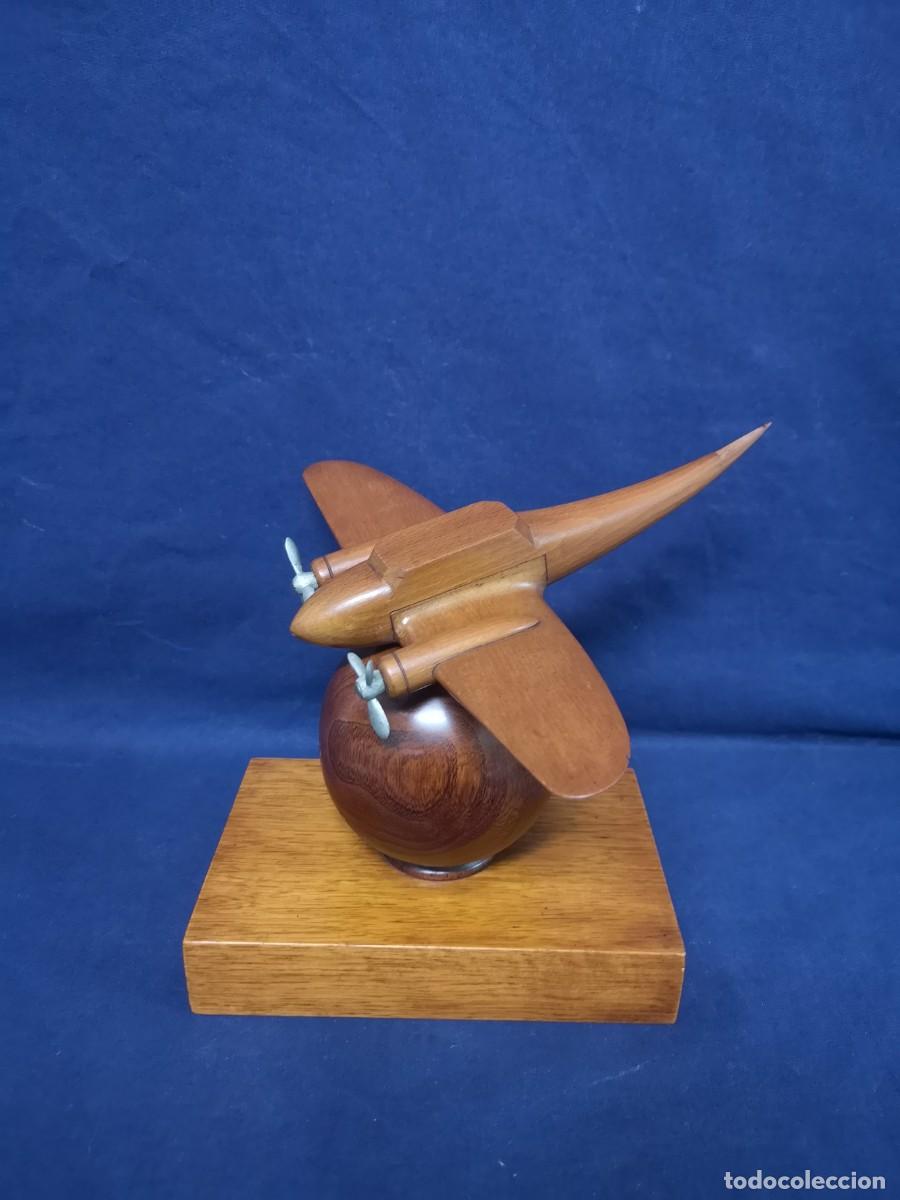 Vintage: AVION DE MODELAJE EN MADERA ART DECO - Foto 1