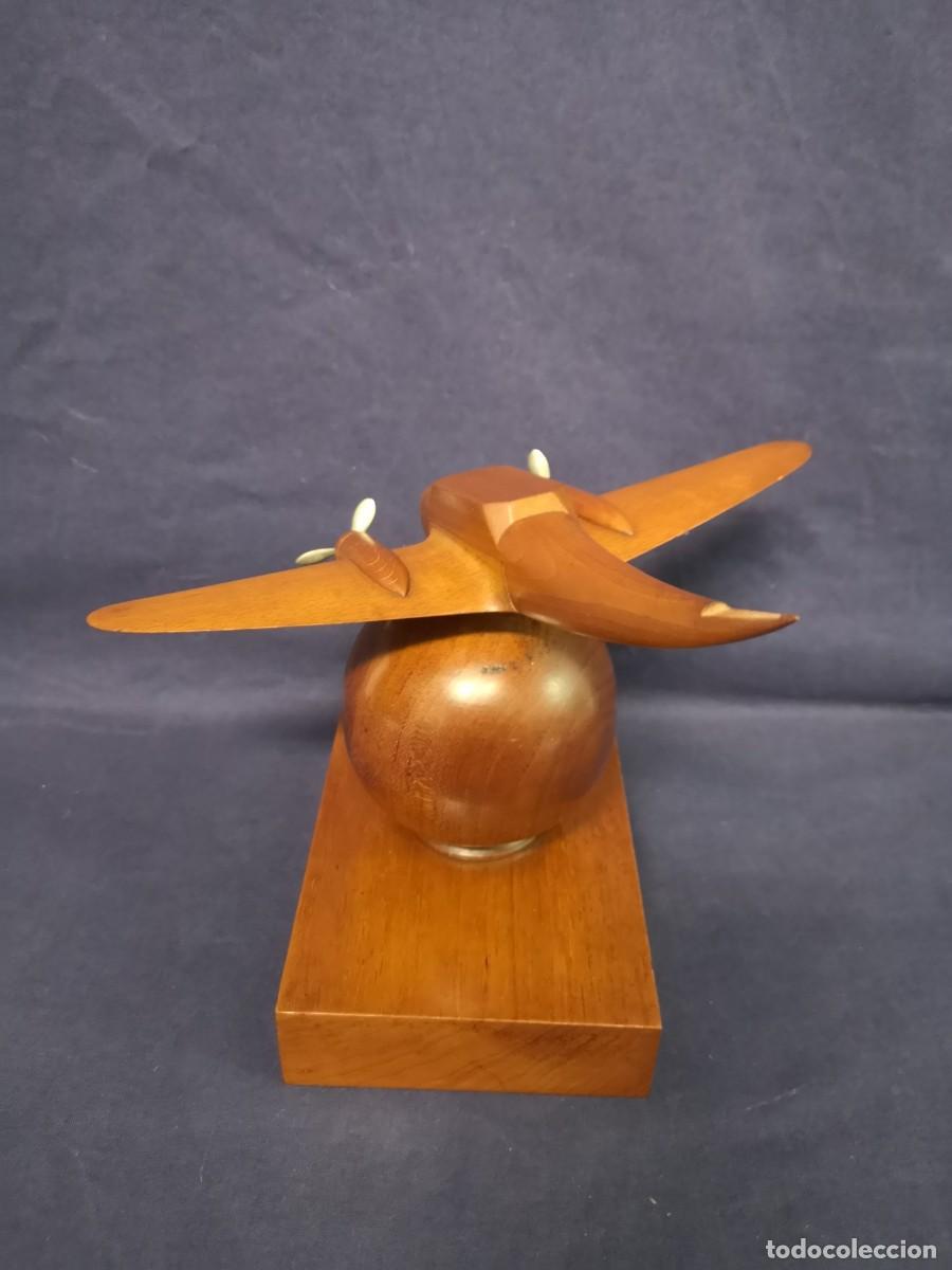 Vintage: AVION DE MODELAJE EN MADERA ART DECO - Foto 3
