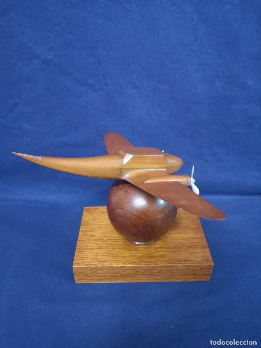 Vintage: AVION DE MODELAJE EN MADERA ART DECO - Foto 4