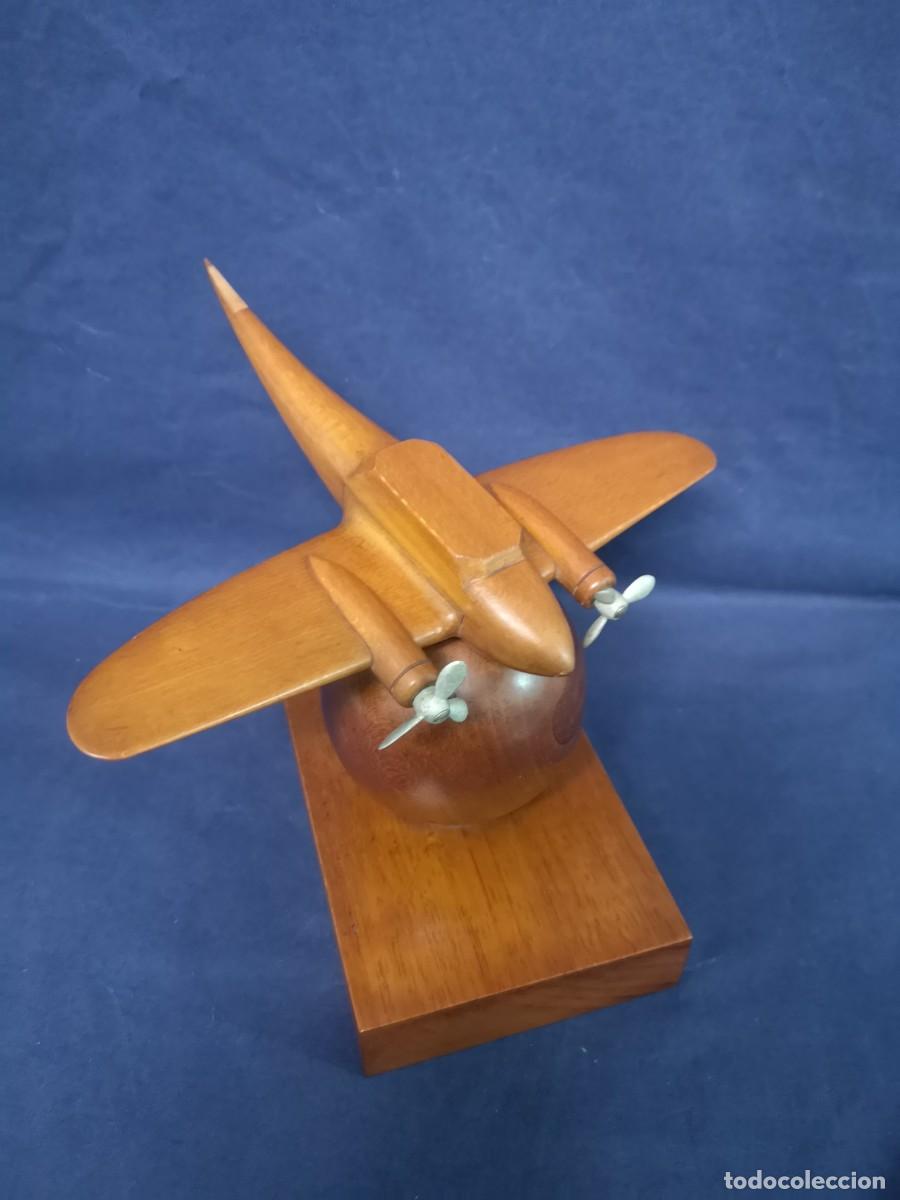 Vintage: AVION DE MODELAJE EN MADERA ART DECO - Foto 6