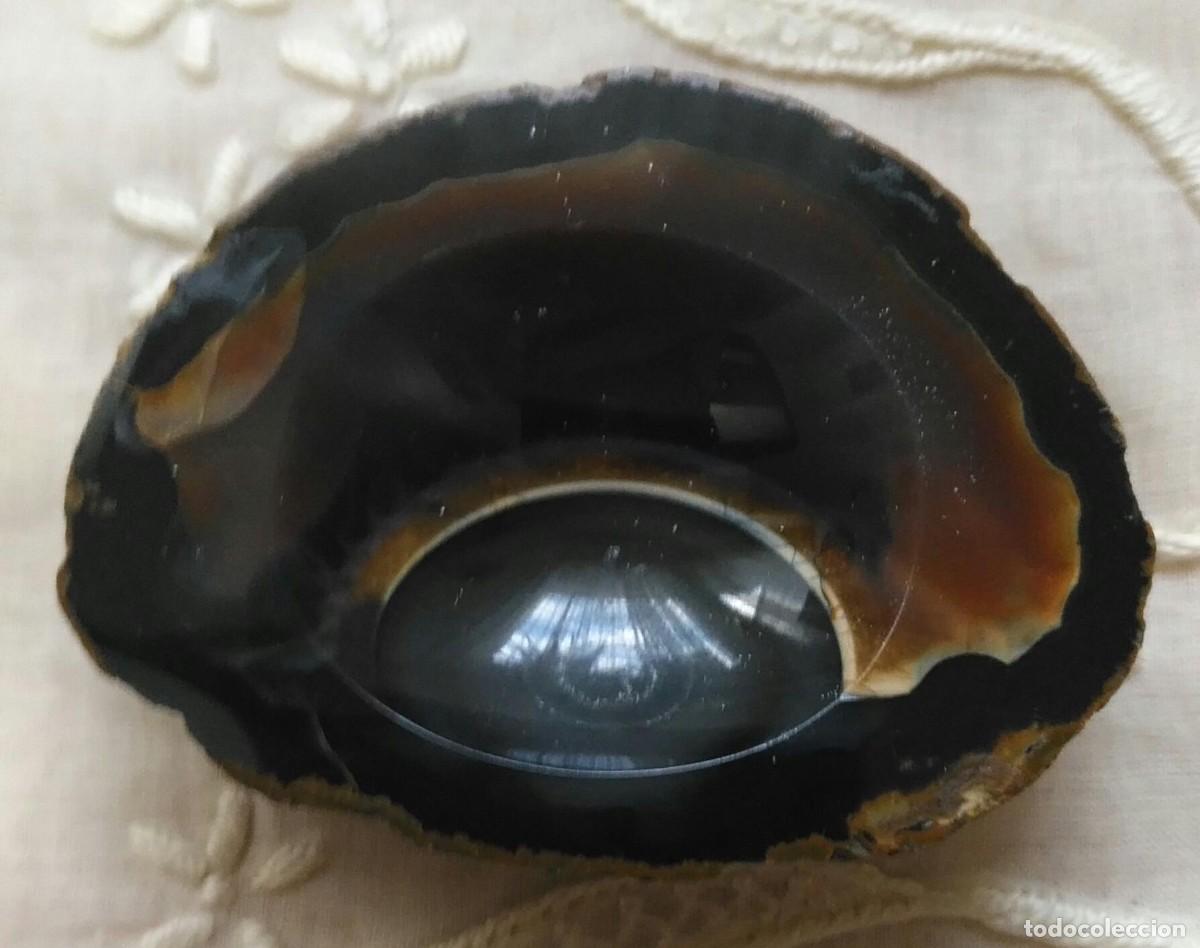 Vintage: V06 Peque&ntilde;o cuenco piedra semipreciosa veteada en tonos oscuros - 7cm x 5cm x 2cm