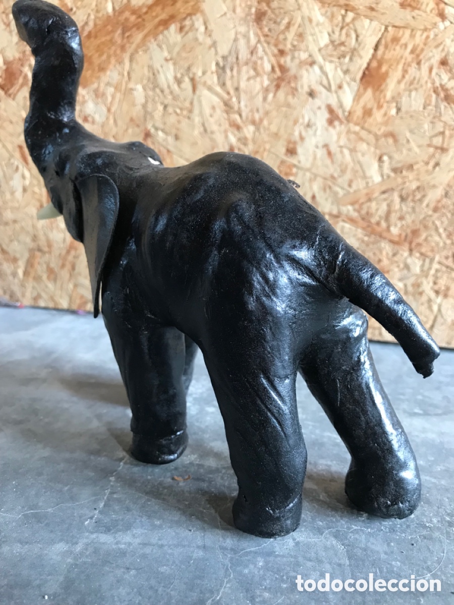 Vintage: Elefante papel mach&eacute; y cuero - Foto 4