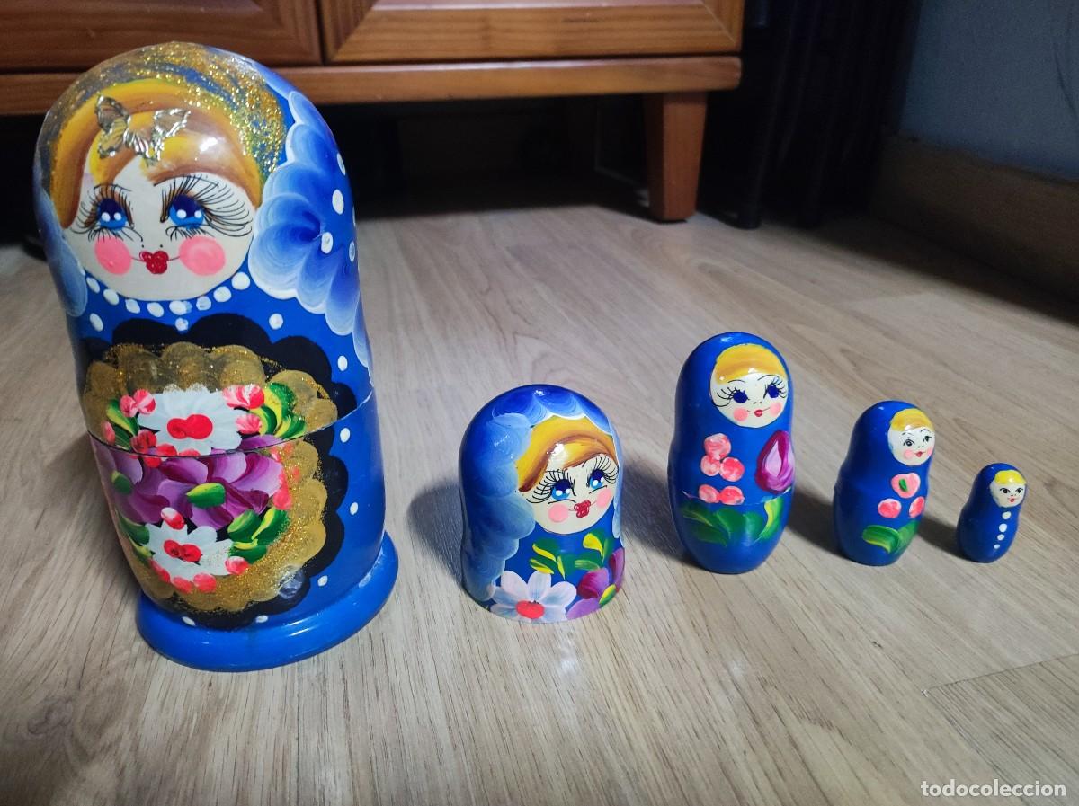 Vintage: MU&Ntilde;ECAS RUSA MATRIOSHKA DE MADERA, FALTA 1 MITAD DE UNA DE ELLAS