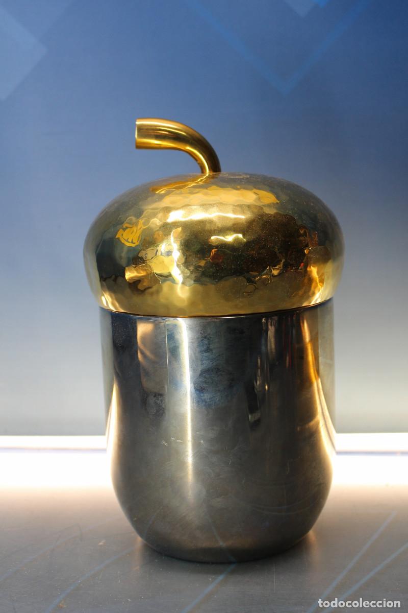 Vintage: Hielera, cubitera met&aacute;lica dise&ntilde;o italiano a&ntilde;os 50.
