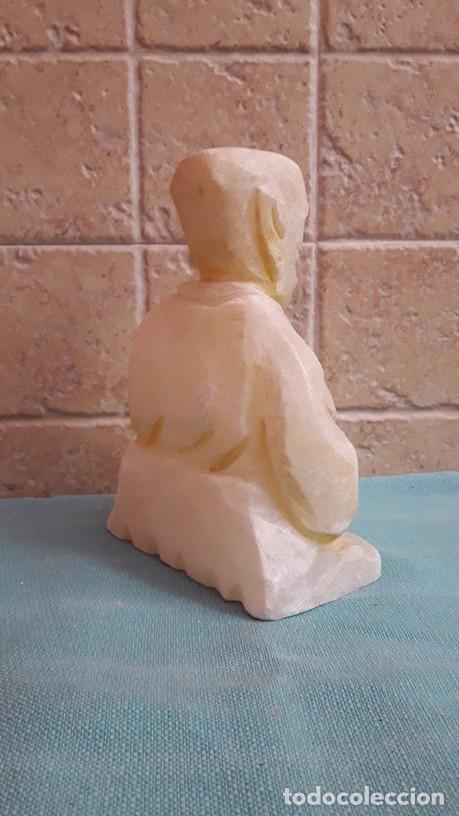 Vintage: ESTATUILLA DE BUDA TALLADA EN ALABASTRO. - Foto 2