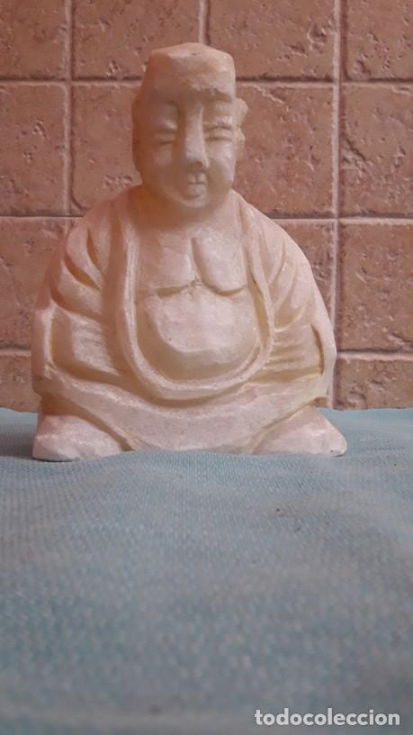 Vintage: ESTATUILLA DE BUDA TALLADA EN ALABASTRO. - Foto 4