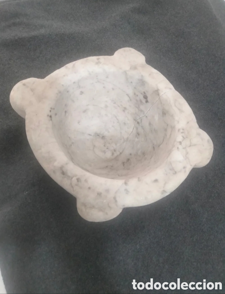 Vintage: mortero de m&aacute;rmol blanco-gris - Foto 1