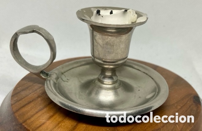 Vintage: PORTAVELAS DE METAL PLATEADO - Foto 2