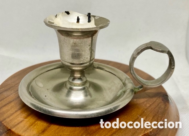 Vintage: PORTAVELAS DE METAL PLATEADO - Foto 4