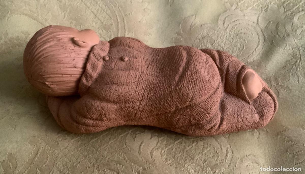 Vintage: BEBE DURMIENDO DE TERRACOTA - Foto 9
