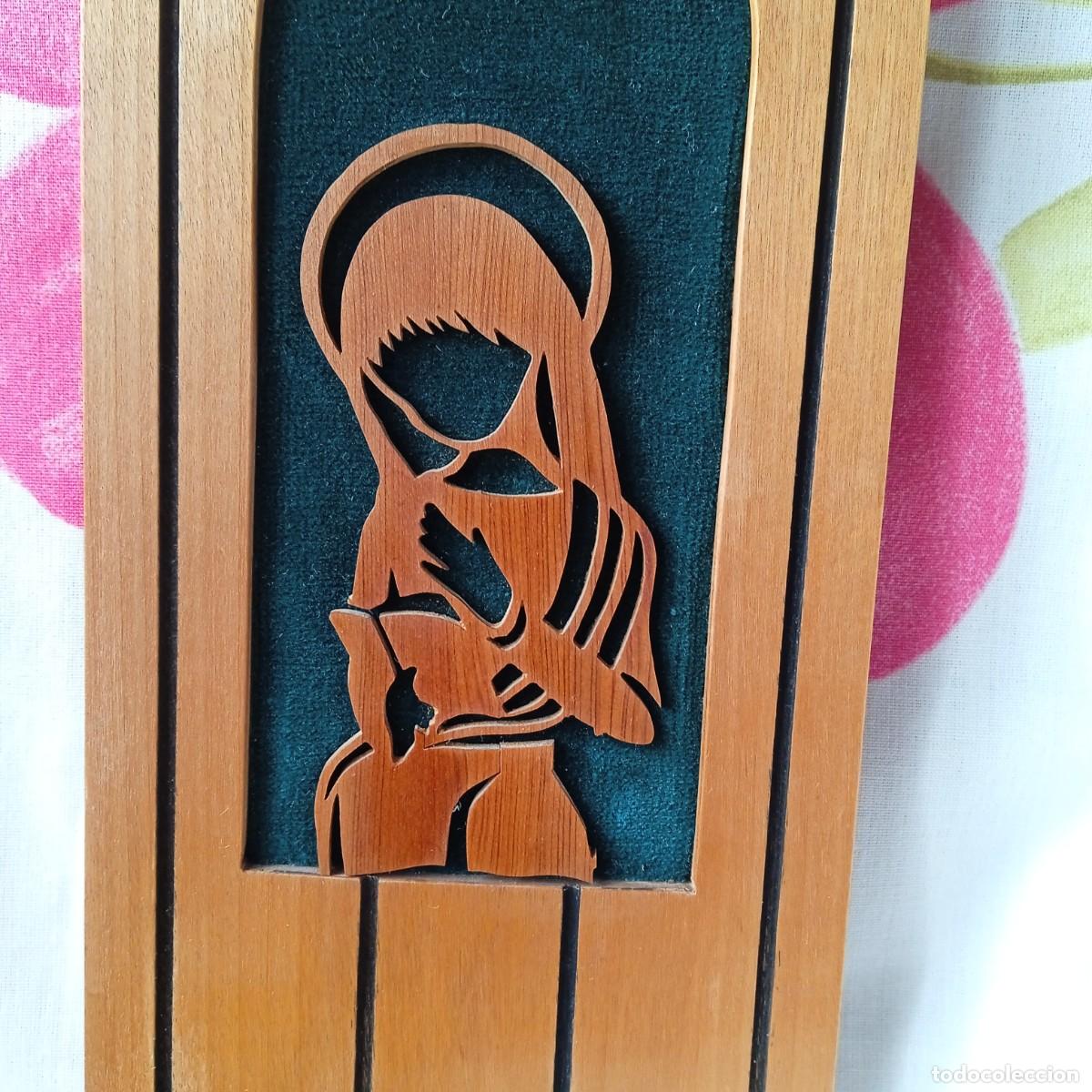 Vintage: CUADRO CON VIRGEN EN MADERA CALADA-VINTAGE - Foto 2