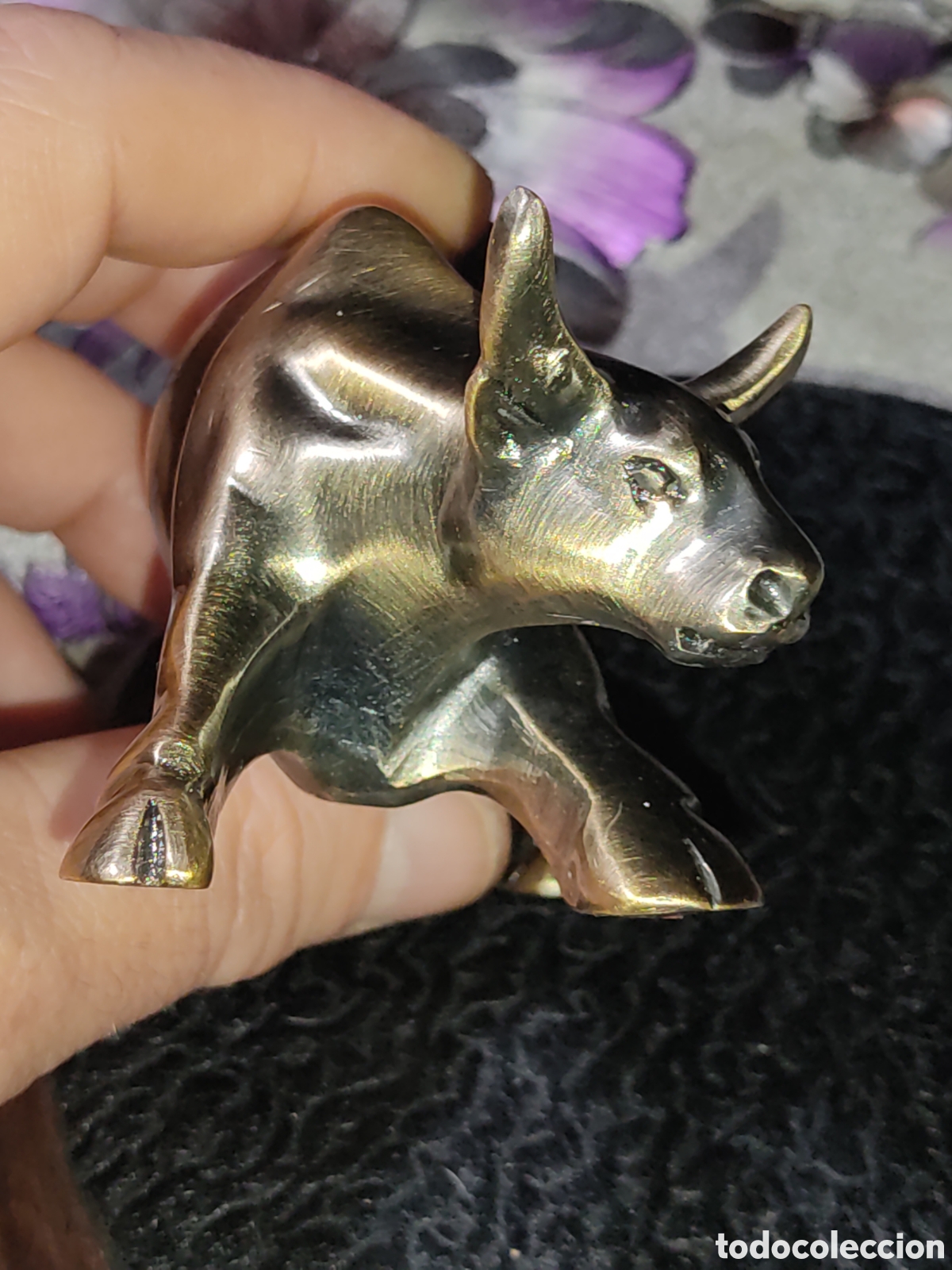 Vintage: Figura Toro de lat&oacute;n. - Foto 7
