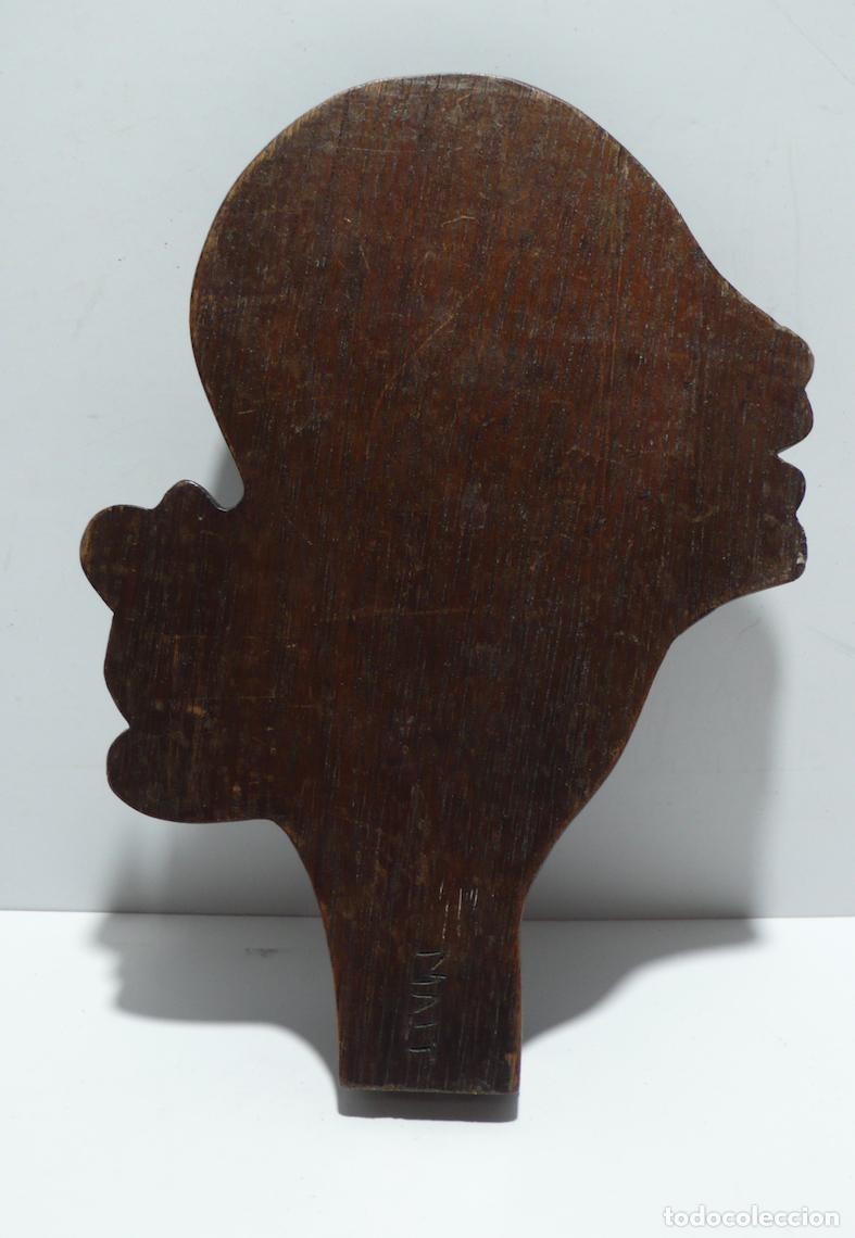Vintage: CABEZA DE MUJER TALLADA MADERA - Foto 2