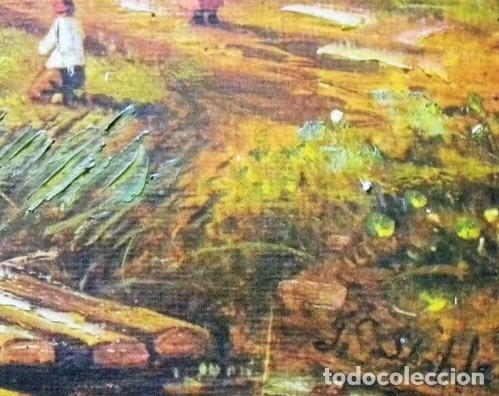 Vintage: CUADRO GRANDE CON MARCO DE MADERA DORADO - Foto 3