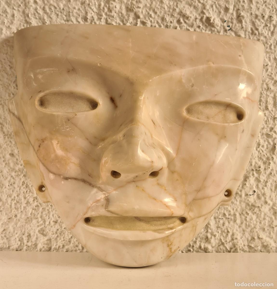 Vintage: M&aacute;scara de M&aacute;rmol Rostro Oriental - Decoraci&oacute;n