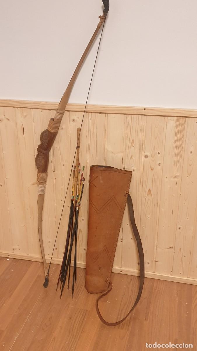 Vintage: Arco con talla de Madera, con flechas - Foto 2