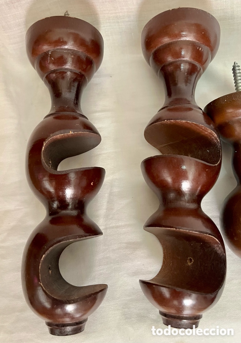 Vintage: 8 soportes para cortinas de madera - Foto 3