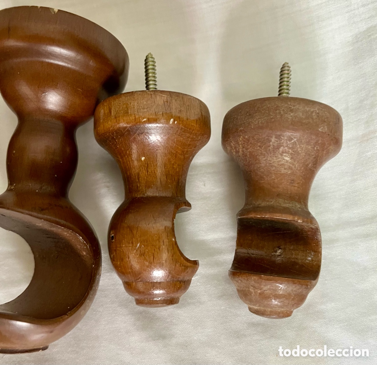 Vintage: 8 soportes para cortinas de madera - Foto 5